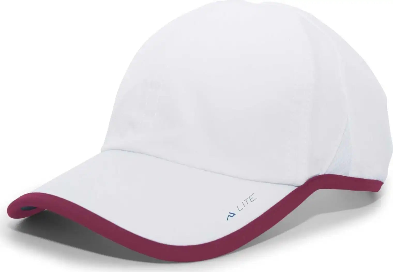 Pacific Headwear 410l Active Cap Hook-and-loop - White Maroon - 7’’ - 7 7/8’’