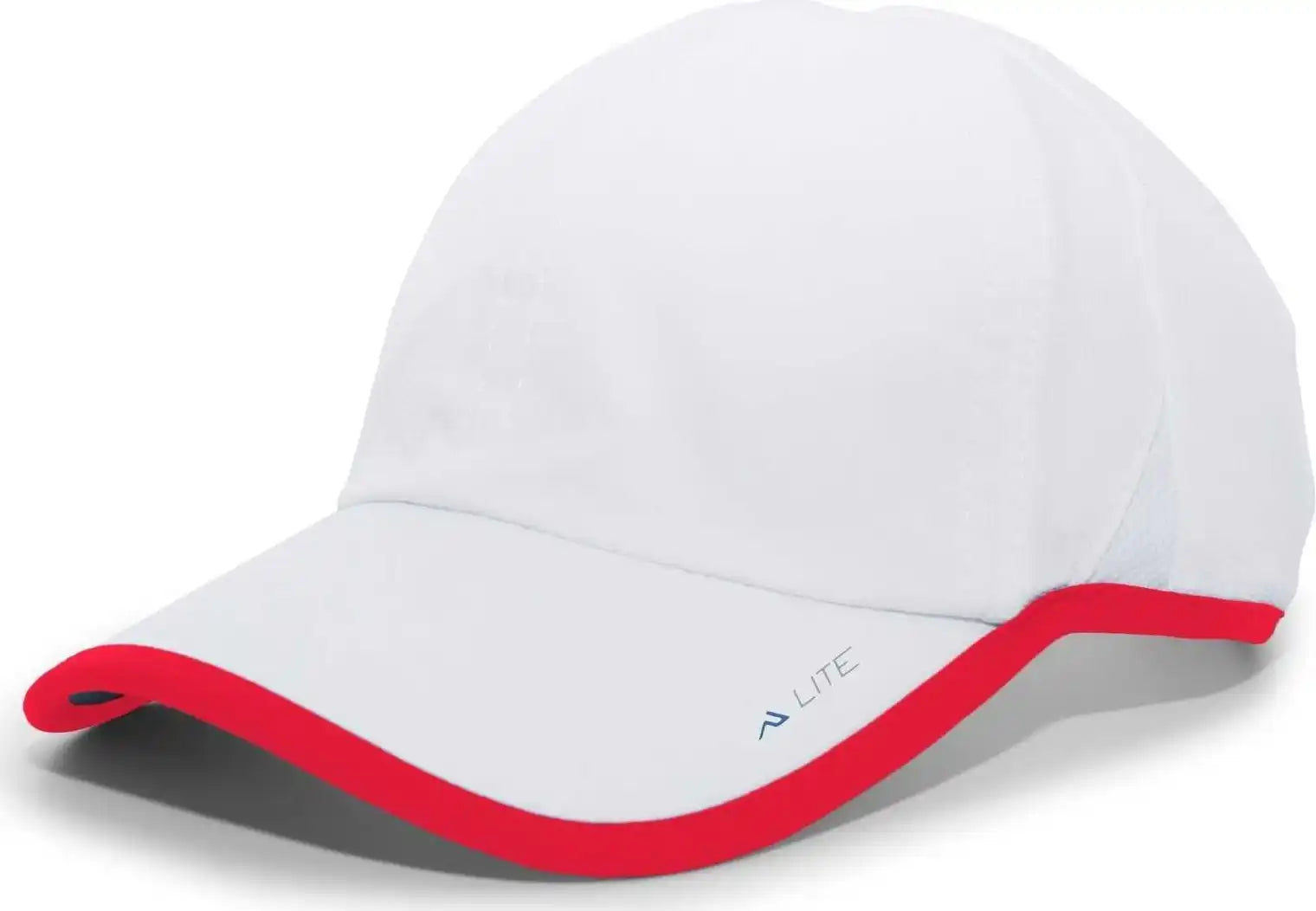 Pacific Headwear 410l Active Cap Hook-and-loop - White Red - 7’’ - 7 7/8’’