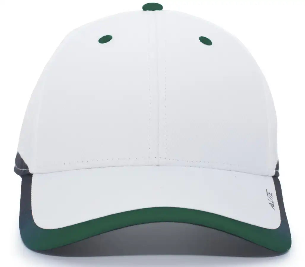 Pacific Headwear 416l Running Cap Hook-and-loop - White Dark Green - Forest / 7’’ - 7 7/8’’