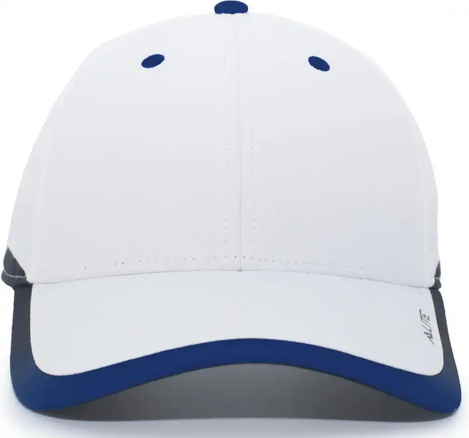 Pacific Headwear 416l Running Cap Hook-and-loop - White Navy - 7’’ - 7 7/8’’