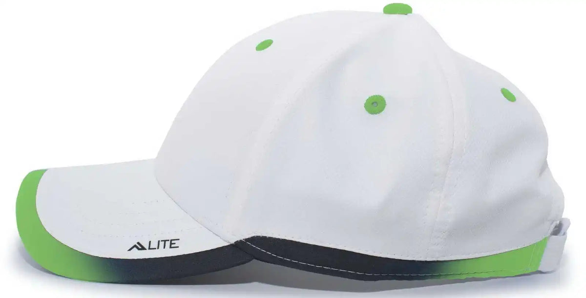 Pacific Headwear 416l Running Cap Hook-and-loop - White Neon Green - 7’’ - 7 7/8’’