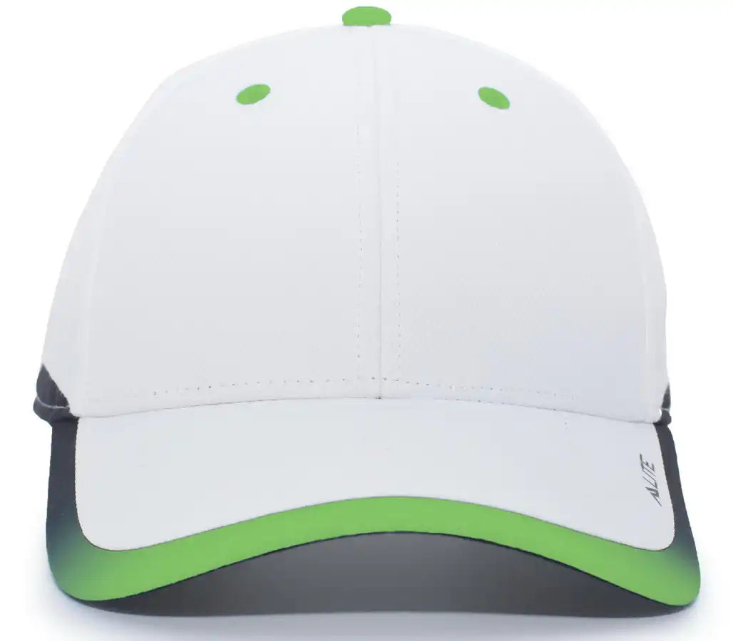 Pacific Headwear 416l Running Cap Hook-and-loop - White Neon Green - 7’’ - 7 7/8’’