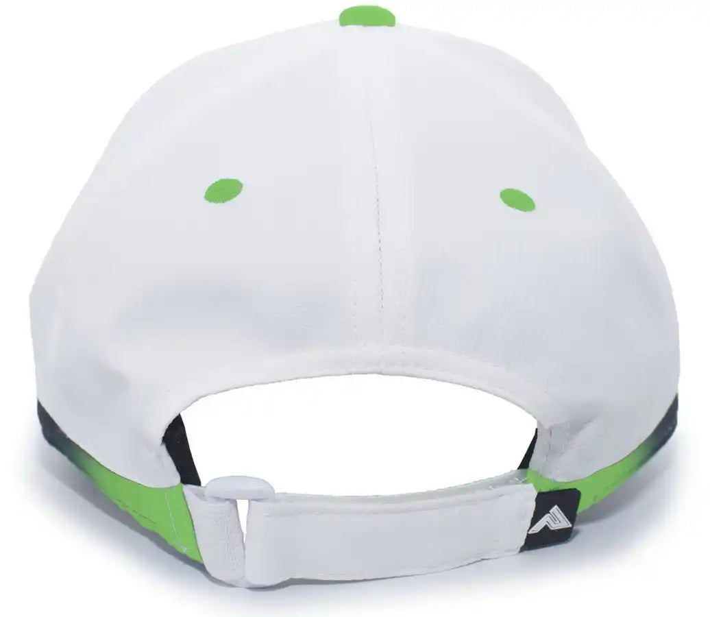 Pacific Headwear 416l Running Cap Hook-and-loop - White Neon Green - 7’’ - 7 7/8’’