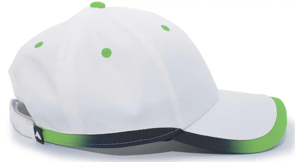 Pacific Headwear 416l Running Cap Hook-and-loop - White Neon Green - 7’’ - 7 7/8’’