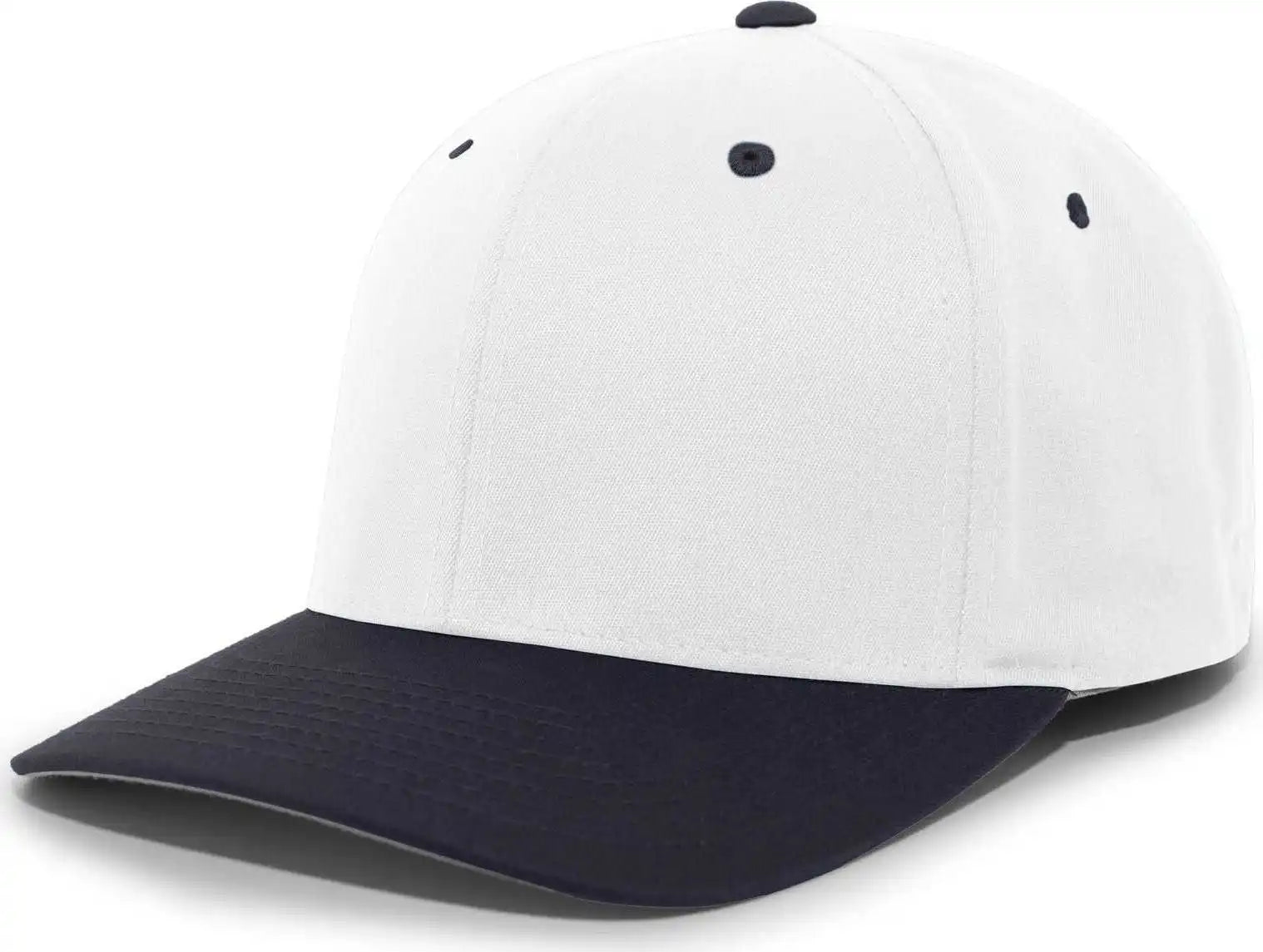 Pacific Headwear 430c Cotton-poly Flexfit Cap - White Navy - 6 1/2’’ - 7’’