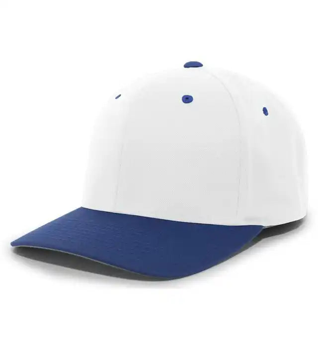 Pacific Headwear 430c Cotton-poly Flexfit Cap - White Royal - 6 1/2’’ - 7’’
