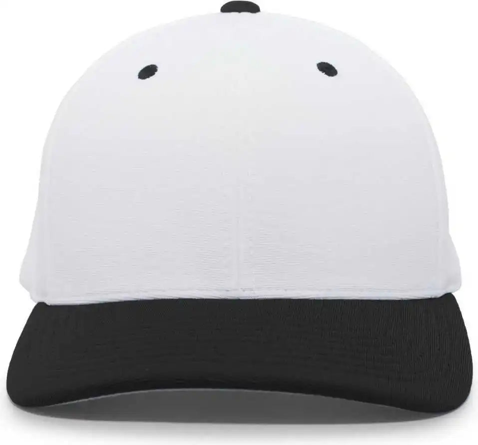 Pacific Headwear 498f M2 Performance Flexfit Cap - White Black - 6 1/2’’ - 7’’