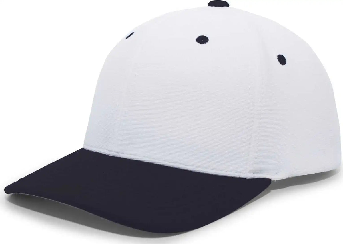 Pacific Headwear 498f M2 Performance Flexfit Cap - White Navy - 6 1/2’’ - 7’’