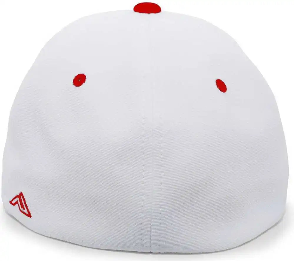 Pacific Headwear 498f M2 Performance Flexfit Cap - White Red