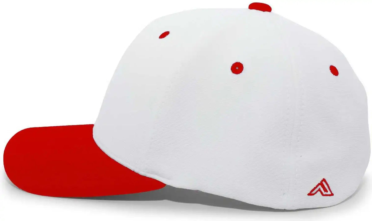 Pacific Headwear 498f M2 Performance Flexfit Cap - White Red