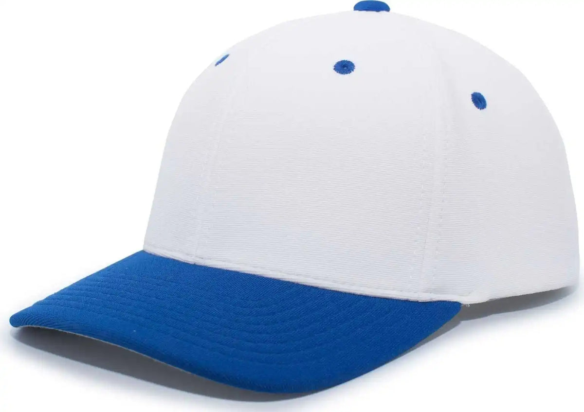Pacific Headwear 498f M2 Performance Flexfit Cap - White Royal - 6 1/2’’ - 7’’
