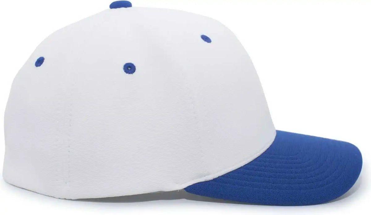 Pacific Headwear 498f M2 Performance Flexfit Cap - White Royal