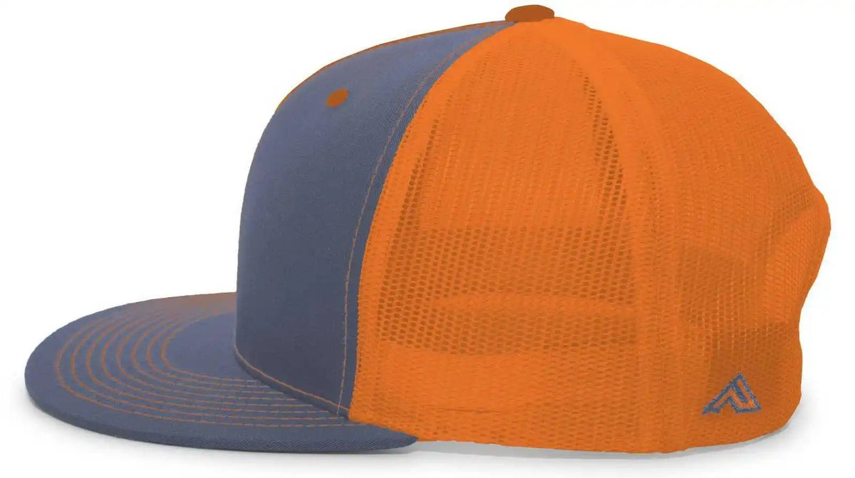 Pacific Headwear 4d3 Trucker D-series Snapback Cap - Graphite Neon Orange - Dark Gray / 7’’ - 7 7/8’’