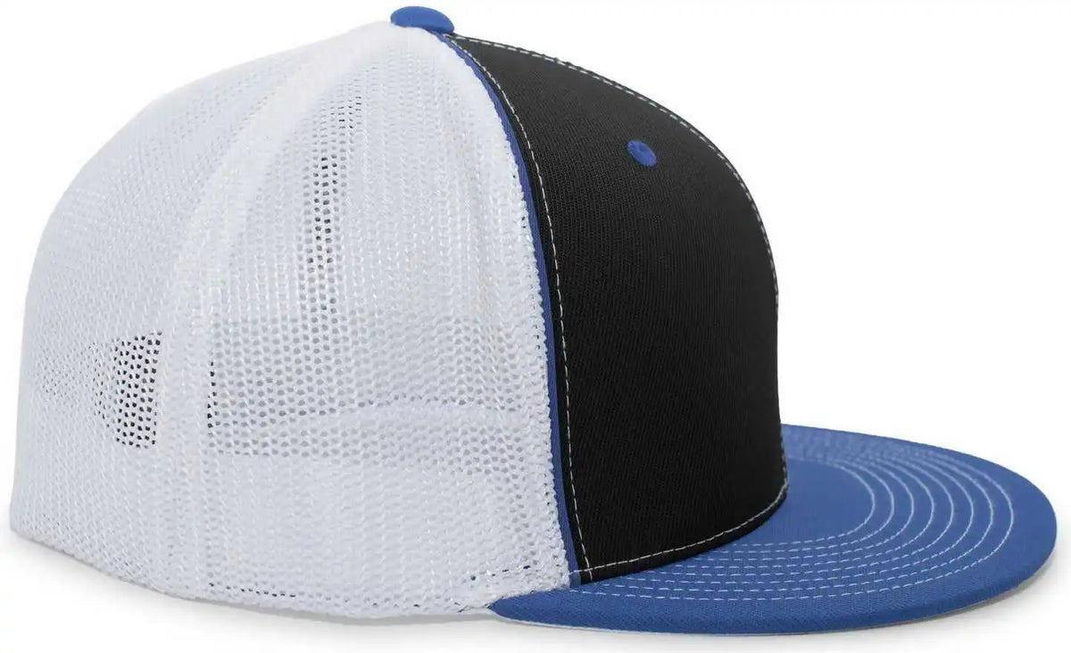Pacific Headwear 4d5 D-series Trucker Flexfit Cap - Black Royal