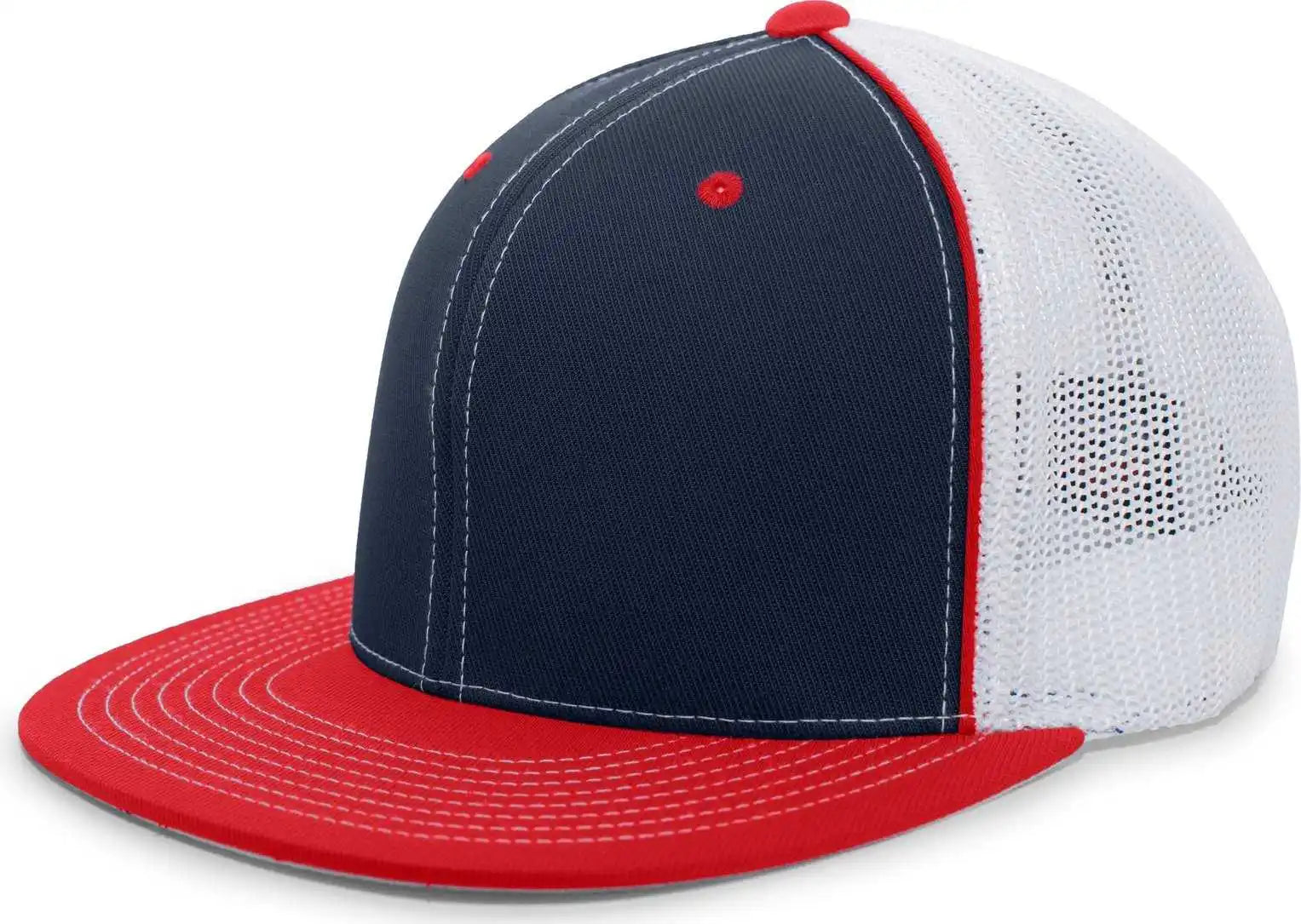 Pacific Headwear 4d5 D-series Trucker Flexfit Cap - Navy Red - 6 3/8’’ - 7/8’’
