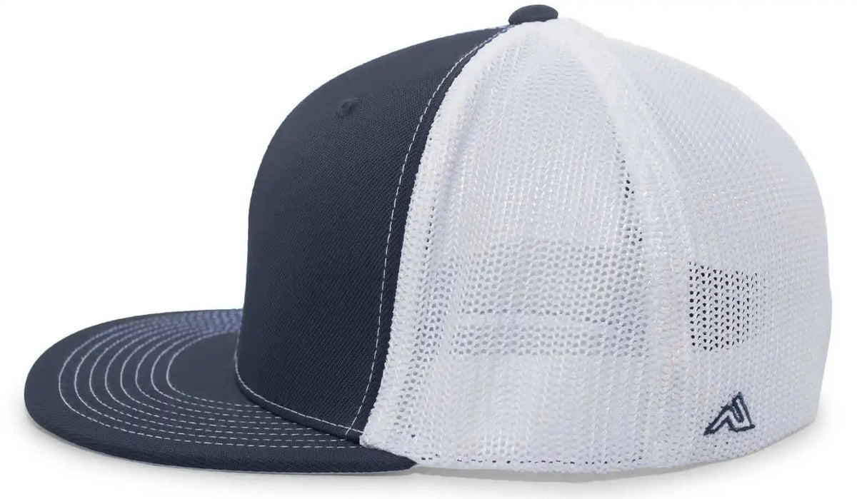 Pacific Headwear 4d5 D-series Trucker Flexfit Cap - Navy White
