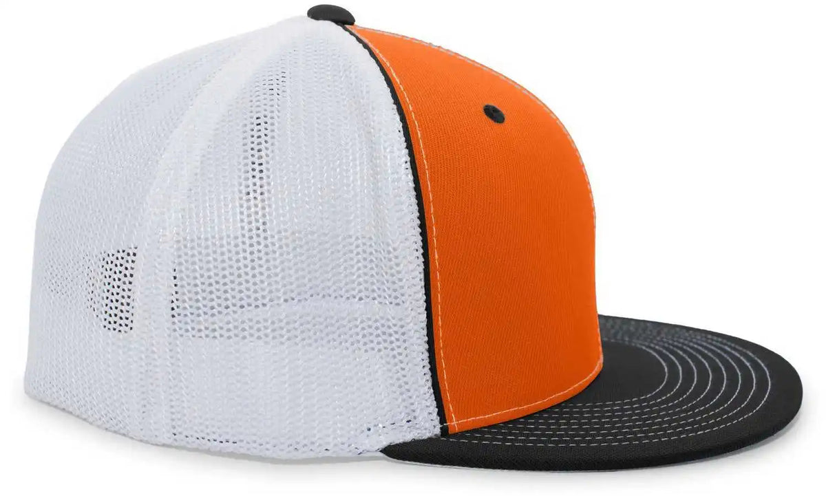 Pacific Headwear 4d5 D-series Trucker Flexfit Cap - Orange Black