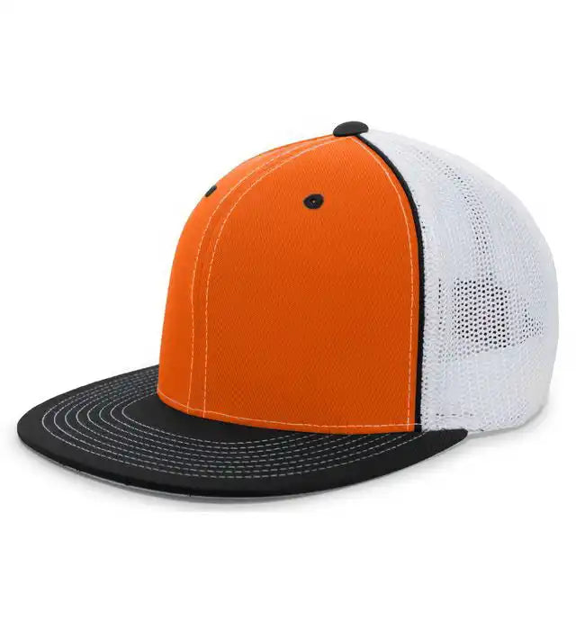 Pacific Headwear 4d5 D-series Trucker Flexfit Cap - Orange Black