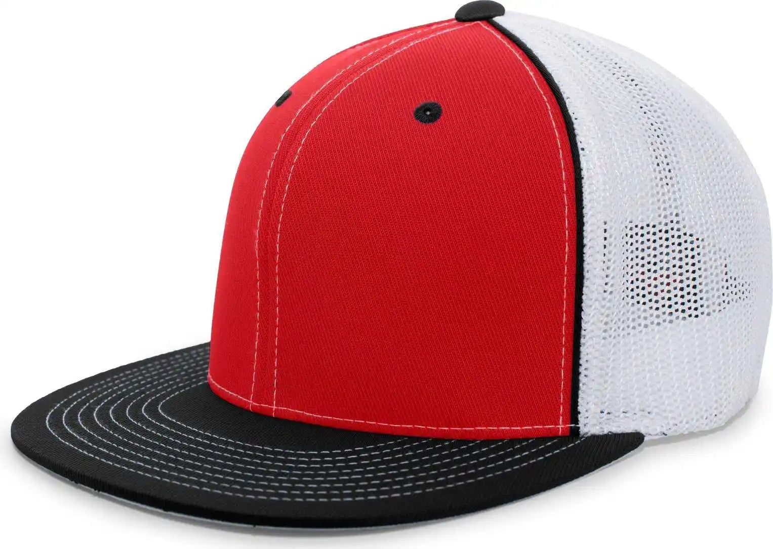 Pacific Headwear 4d5 D-series Trucker Flexfit Cap - Red Black - 6 3/8’’ - 7/8’’