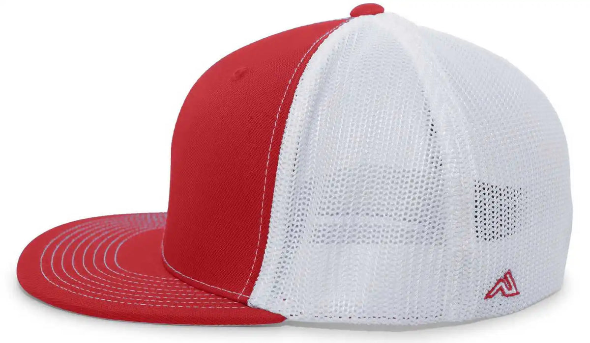 Pacific Headwear 4d5 D-series Trucker Flexfit Cap - Red White