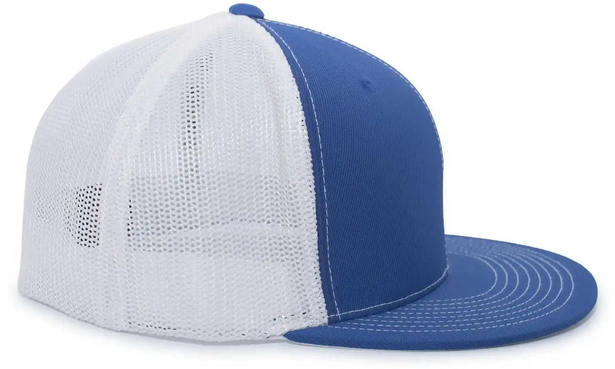 Pacific Headwear 4d5 D-series Trucker Flexfit Cap - Royal White