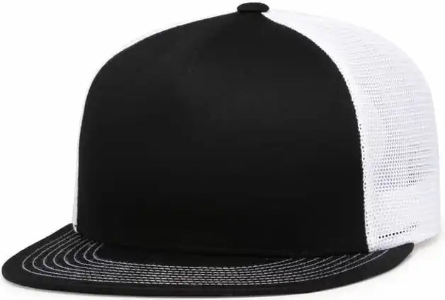 Pacific Headwear 4d7 D-series 5-panel Trucker Snapback Cap - Black White - 7’’ - 7 7/8’’