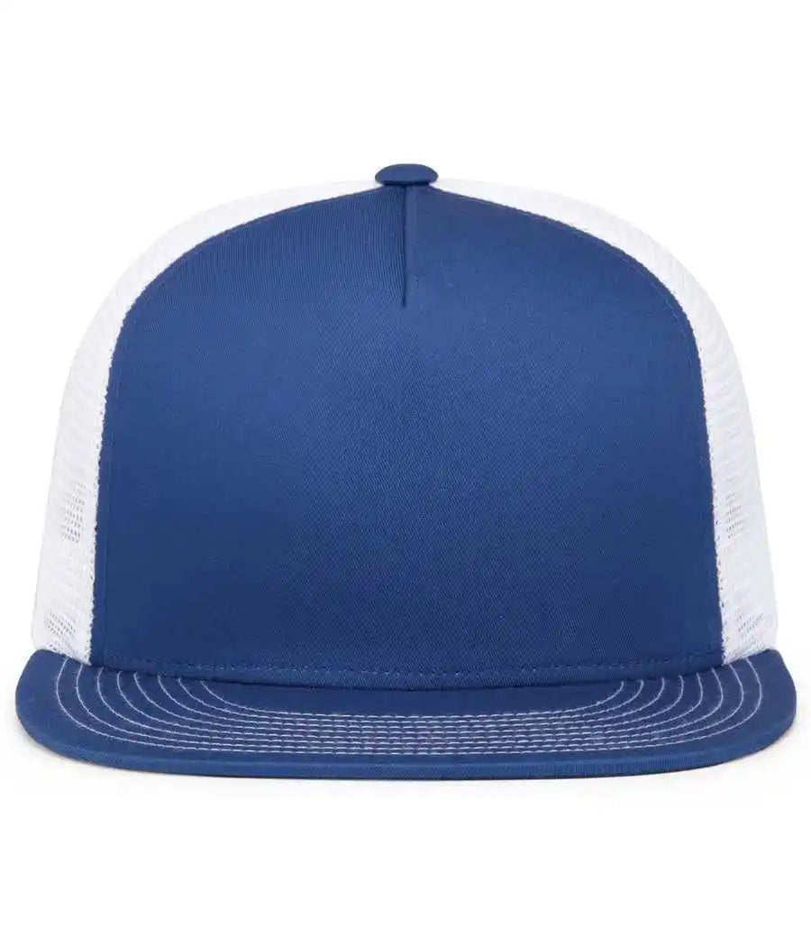 Pacific Headwear 4d7 D-series 5-panel Trucker Snapback Cap - Royal White - 7’’ - 7 7/8’’