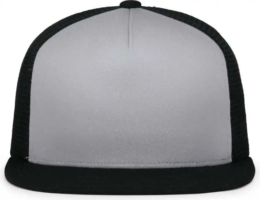 Pacific Headwear 4d7 D-series 5-panel Trucker Snapback Cap - Silver Black - 7’’ - 7 7/8’’