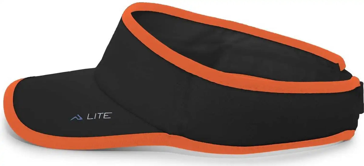 Pacific Headwear 510v Performance Hook-and-loop Visor - Black Orange - 7’’ - 7 7/8’’