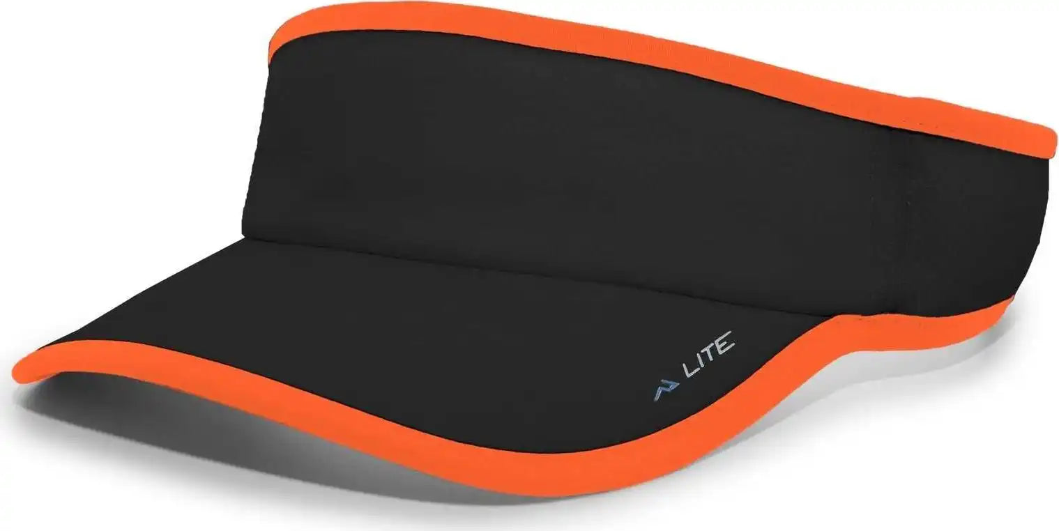 Pacific Headwear 510v Performance Hook-and-loop Visor - Black Orange - 7’’ - 7 7/8’’
