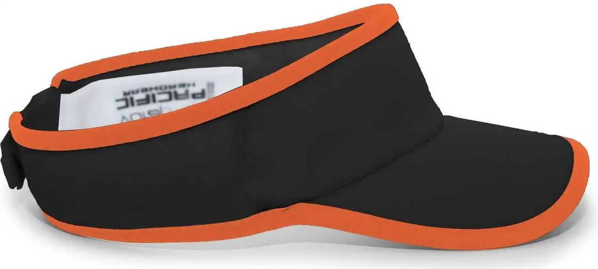 Pacific Headwear 510v Performance Hook-and-loop Visor - Black Orange - 7’’ - 7 7/8’’