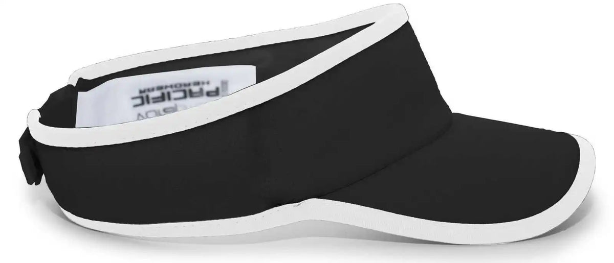 Pacific Headwear 510v Performance Hook-and-loop Visor - Black White - 7’’ - 7 7/8’’