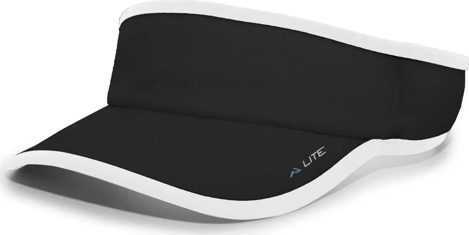 Pacific Headwear 510v Performance Hook-and-loop Visor - Black White - 7’’ - 7 7/8’’