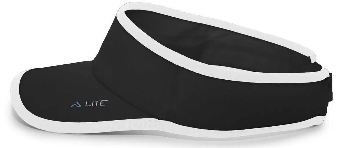 Pacific Headwear 510v Performance Hook-and-loop Visor - Black White - 7’’ - 7 7/8’’