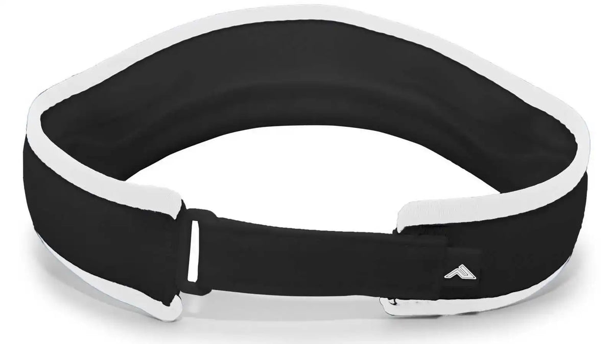 Pacific Headwear 510v Performance Hook-and-loop Visor - Black White - 7’’ - 7 7/8’’