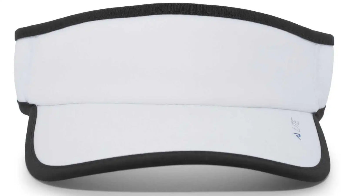 Pacific Headwear 510v Performance Hook-and-loop Visor - White Black - 7’’ - 7 7/8’’