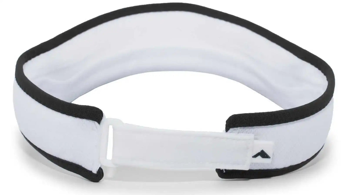 Pacific Headwear 510v Performance Hook-and-loop Visor - White Black - 7’’ - 7 7/8’’