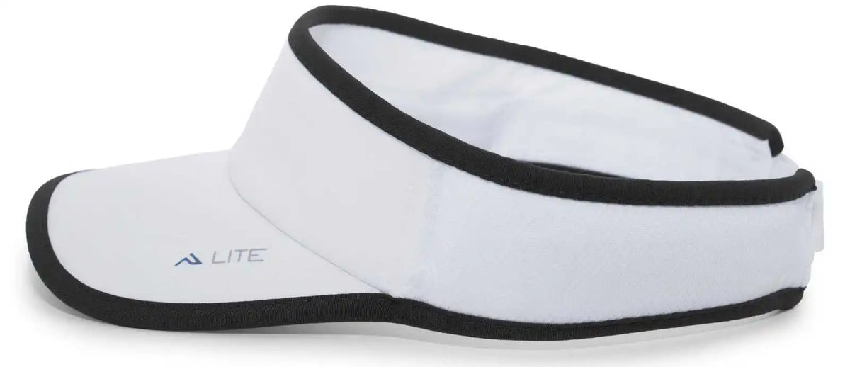 Pacific Headwear 510v Performance Hook-and-loop Visor - White Black - 7’’ - 7 7/8’’