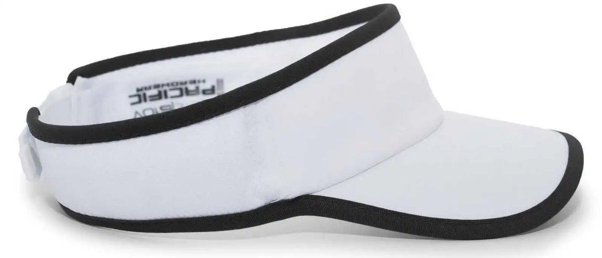 Pacific Headwear 510v Performance Hook-and-loop Visor - White Black - 7’’ - 7 7/8’’