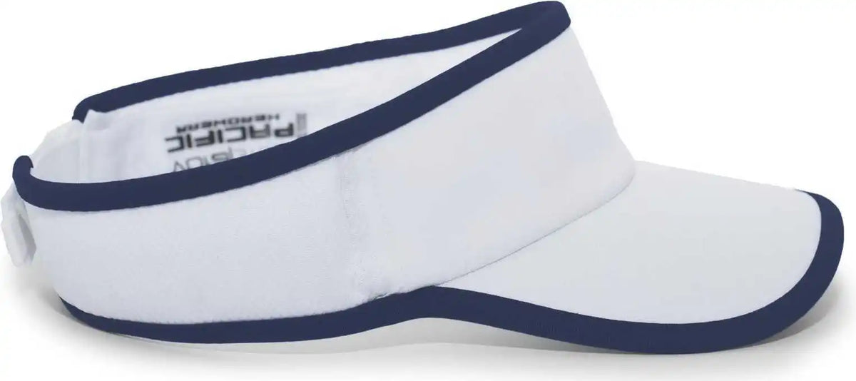 Pacific Headwear 510v Performance Hook-and-loop Visor - White Navy - 7’’ - 7 7/8’’