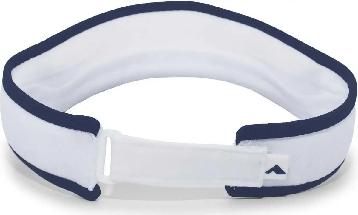 Pacific Headwear 510v Performance Hook-and-loop Visor - White Navy - 7’’ - 7 7/8’’