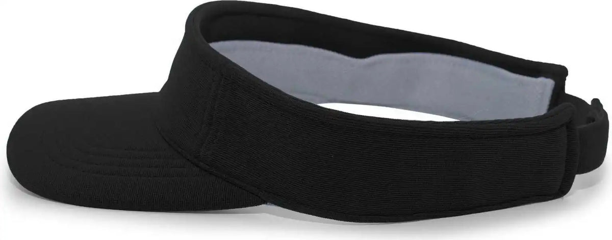Pacific Headwear 598v M2 Performance Hook-and-loop Visor - Black - 7’’ - 7 7/8’’
