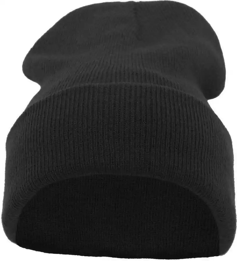 Pacific Headwear 621k Knit Cuff Beanie - Black - 7’’ - 7 7/8’’
