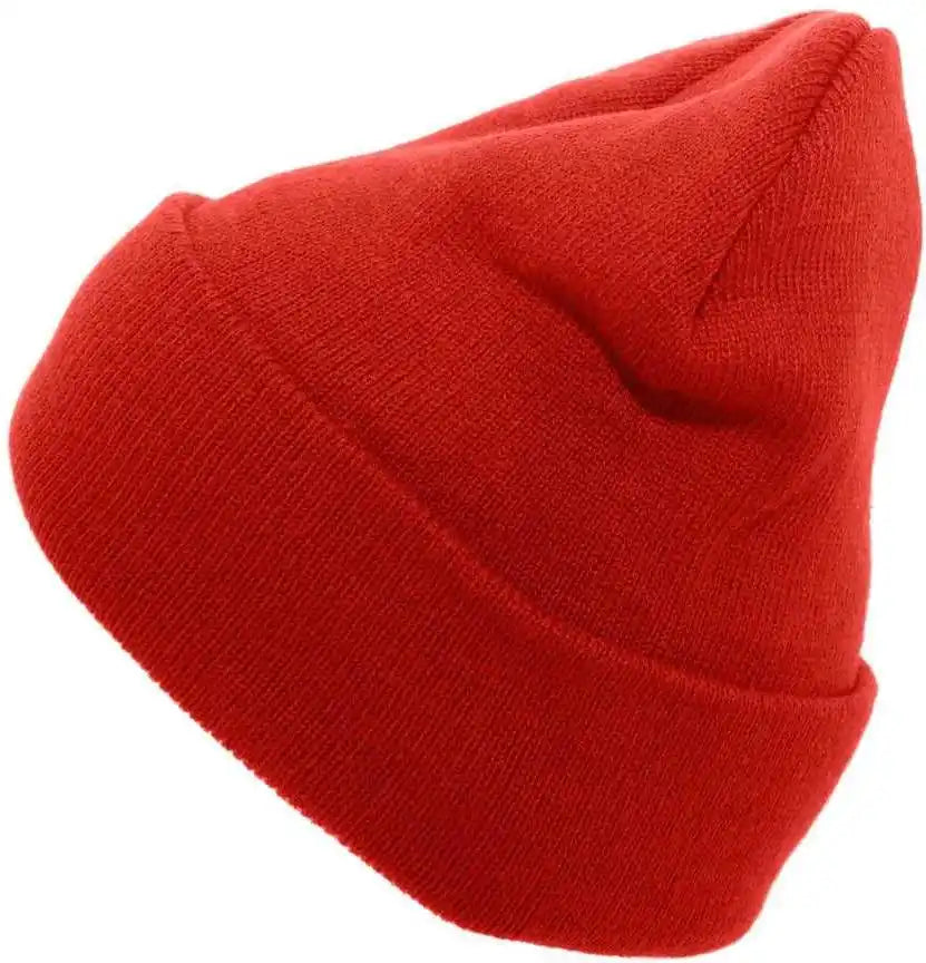 Pacific Headwear 621k Knit Cuff Beanie - Red - 7’’ - 7 7/8’’