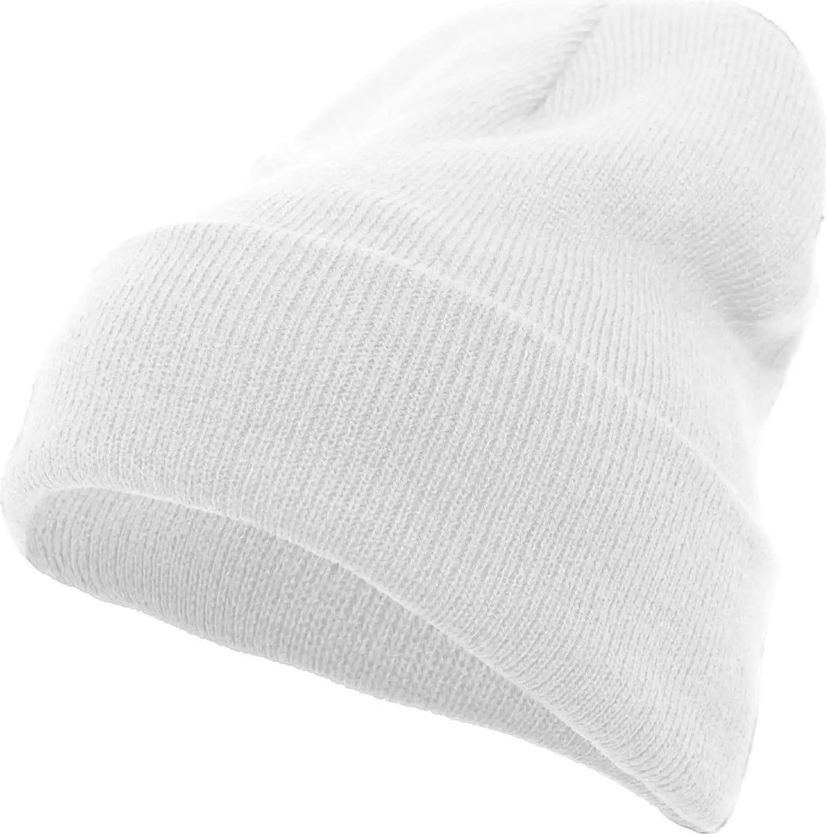 Pacific Headwear 621k Knit Cuff Beanie - White - 7’’ - 7 7/8’’