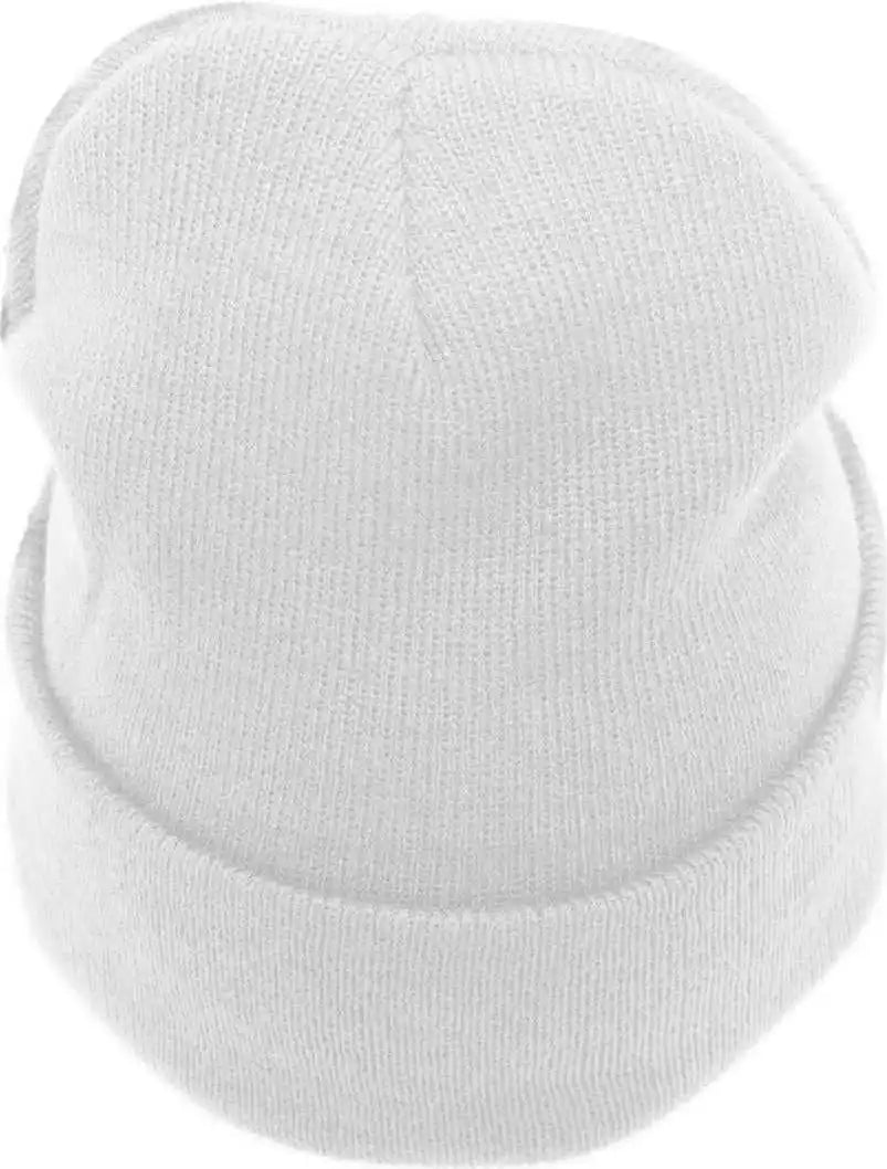 Pacific Headwear 621k Knit Cuff Beanie - White - 7’’ - 7 7/8’’