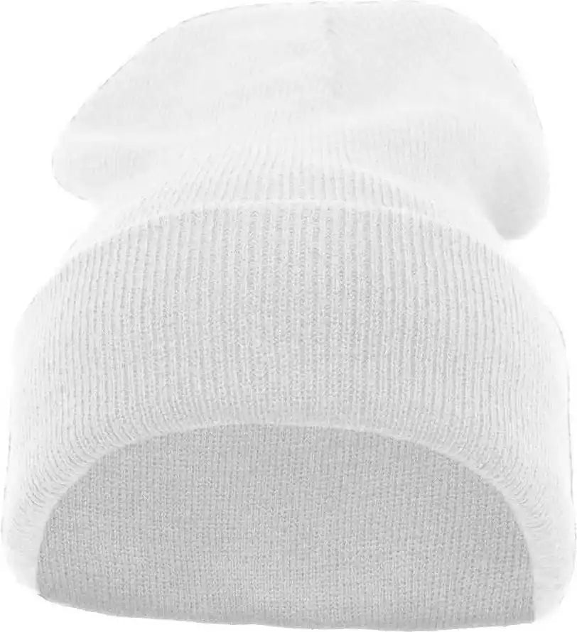 Pacific Headwear 621k Knit Cuff Beanie - White - 7’’ - 7 7/8’’
