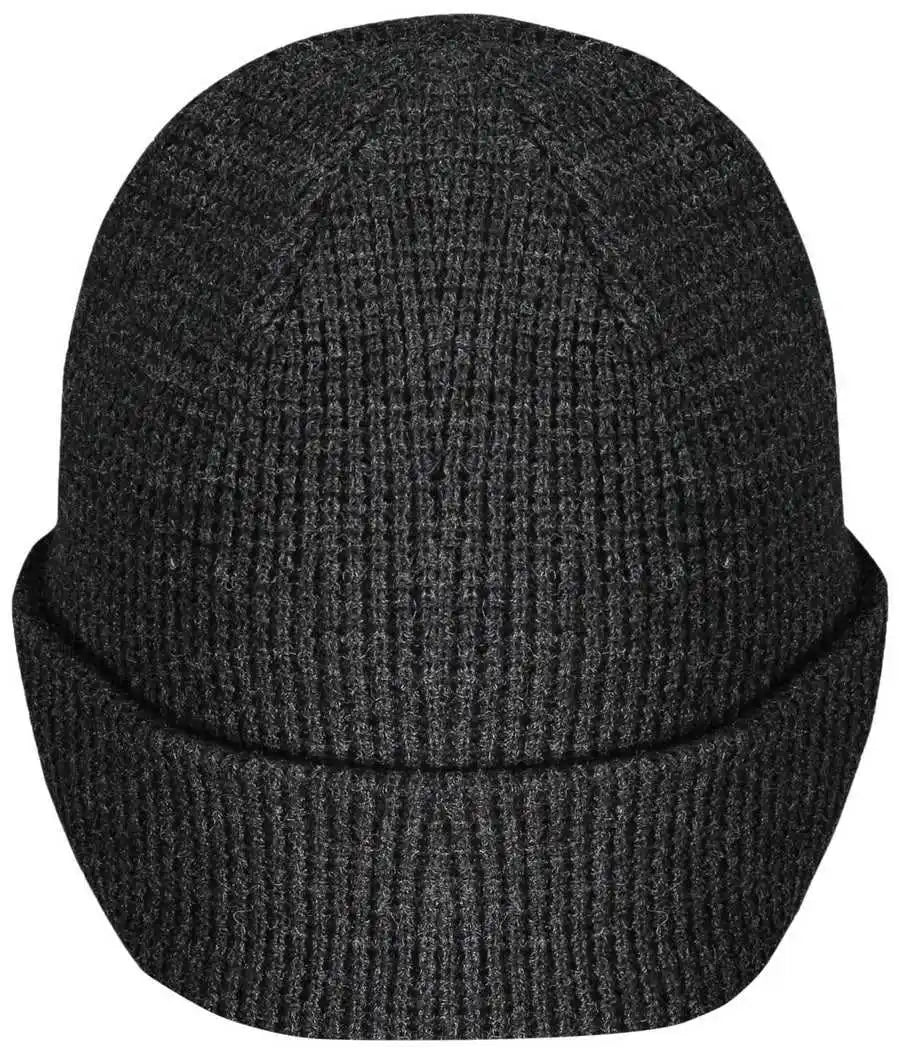 Pacific Headwear 627k Waffle Knit Cuff Beanie - Black - 7’’ - 7 7/8’’