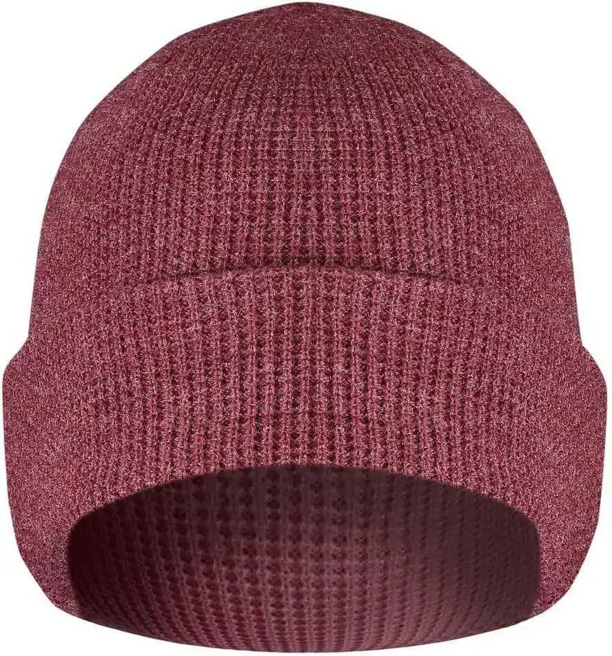 Pacific Headwear 627k Waffle Knit Cuff Beanie - Bordeaux - Cardinal / 7’’ - 7 7/8’’