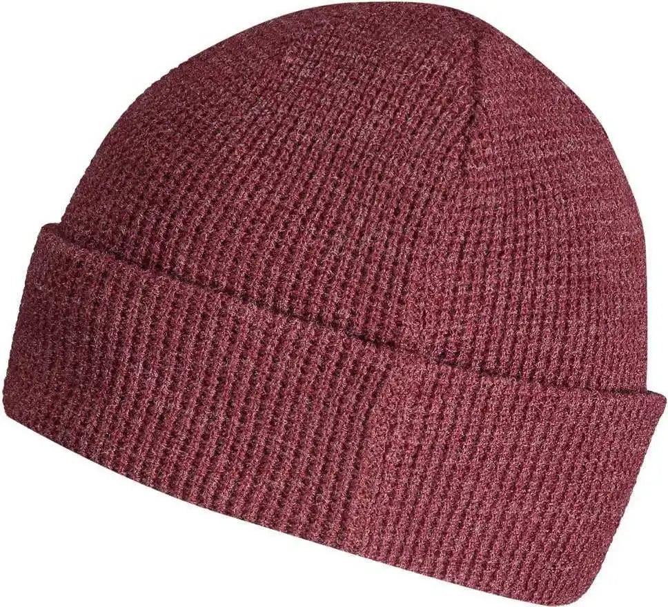 Pacific Headwear 627k Waffle Knit Cuff Beanie - Bordeaux - Cardinal / 7’’ - 7 7/8’’
